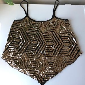Gold Sequin Tank Top